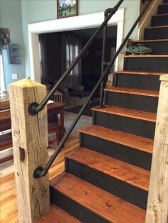 Raw Steel Industrial Stair Rail Industrial Pipe Elbow Style Pipe Dream Furniture