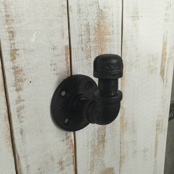 industrial steel pipe wall mounted bathroom hook