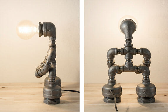 Pipe Man Light Industrial Style Dream Furniture - Pipe Man Lamp Diy Pipe Man Light Industrial Style Dream Furniture - Pipe Man Lamp Diy