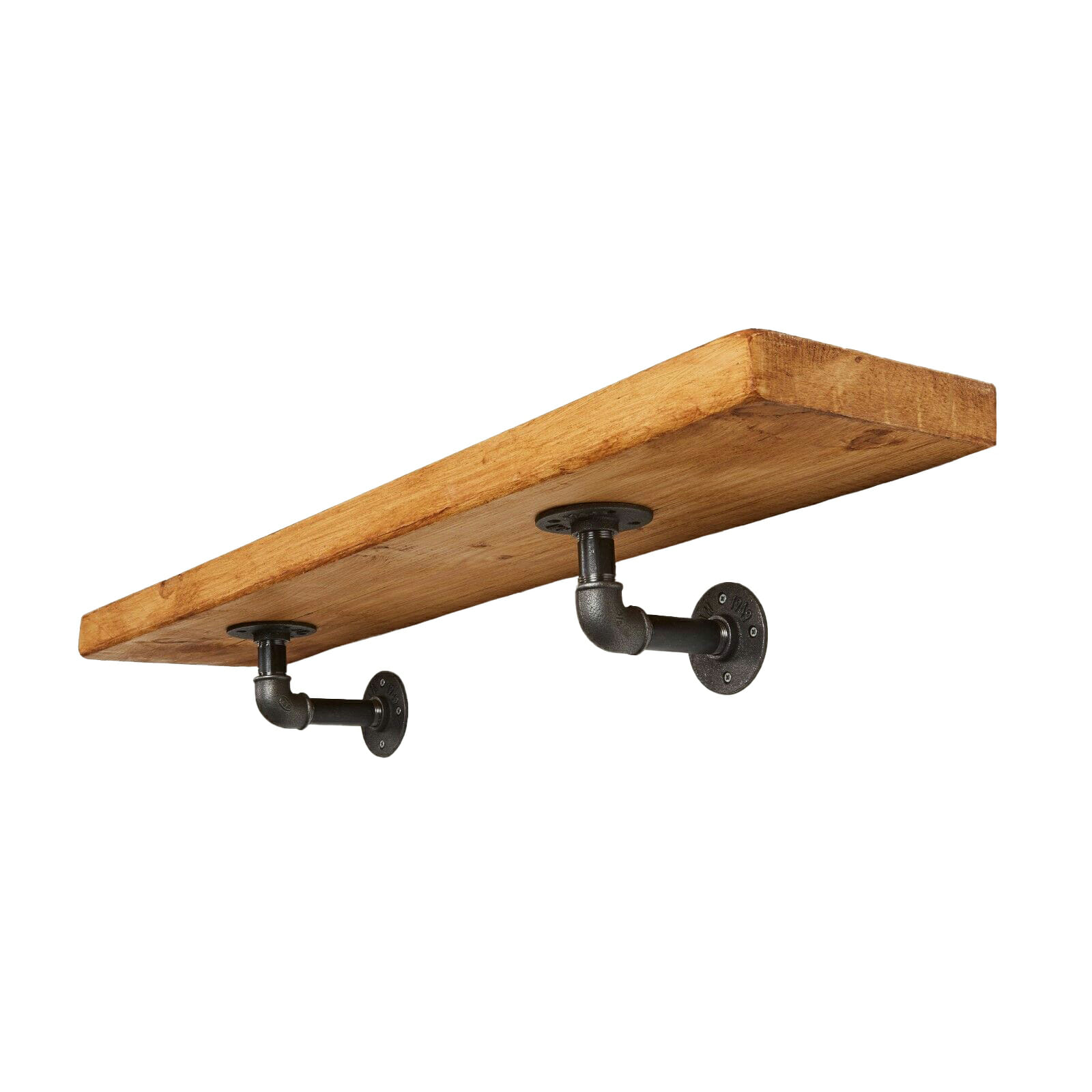 Reclaimed-timber-shelf-on-iron-elbow-brackets