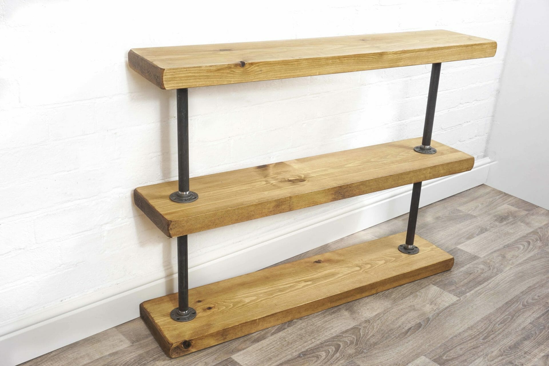 Floor Standing Shelving Unit Industrial Raw Steel Pipe Style Pipe