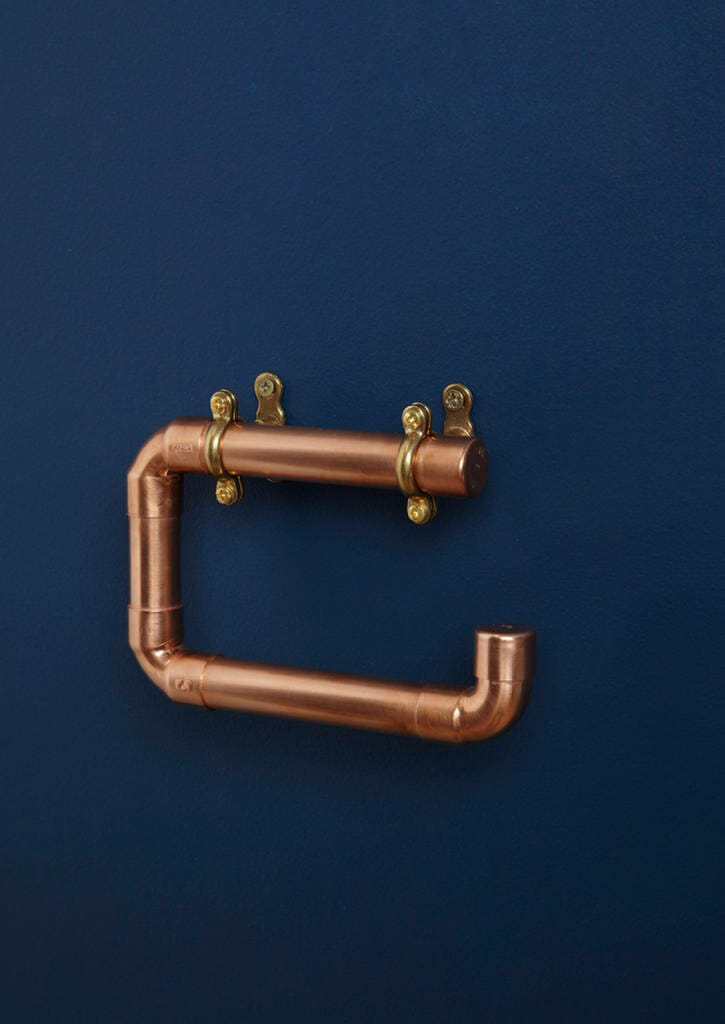 copper industrial pipe wall mounted toilet roll holder
