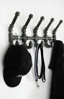 industrial steel pipe wall mounted coat hooks