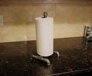 industrial steel pipe free standing kitchen roll holder