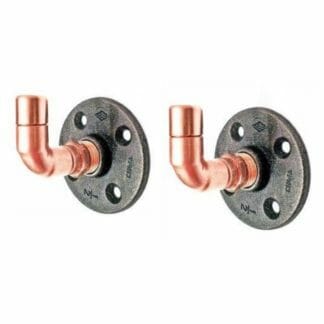 Copper wall mounted industrial pipe coat hooks