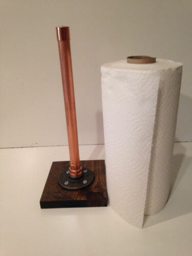 copper industrial pipe freestanding kitchen roll holder