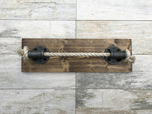 wood mounted rope towel rail
