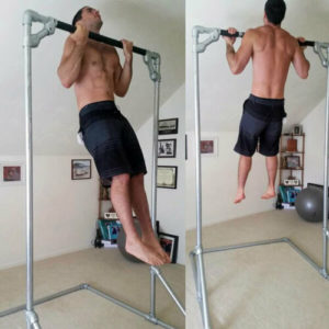 industrial pipe chin up station home gym