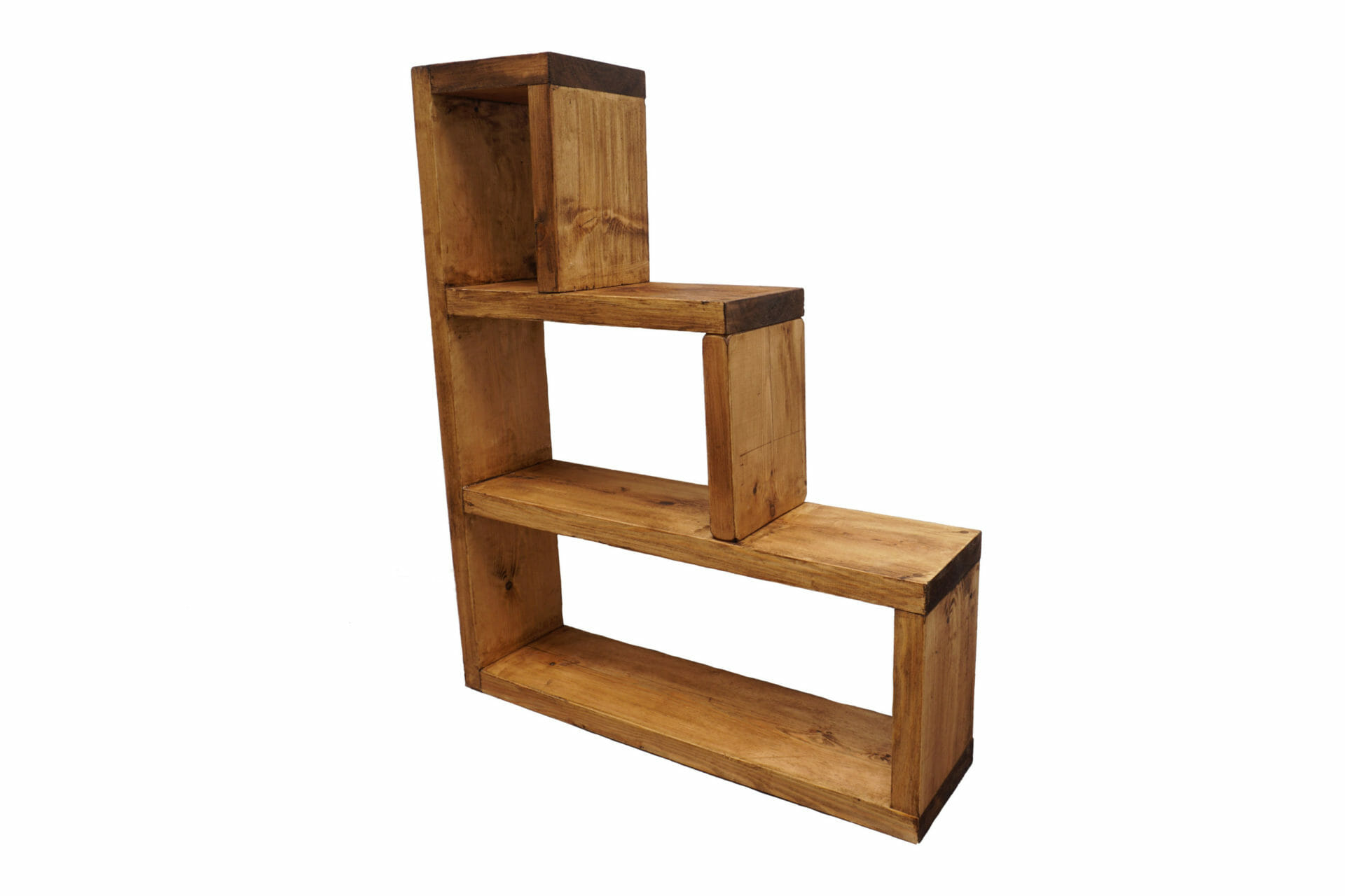 Solid reclaimed wood shelving unit 3 shelves