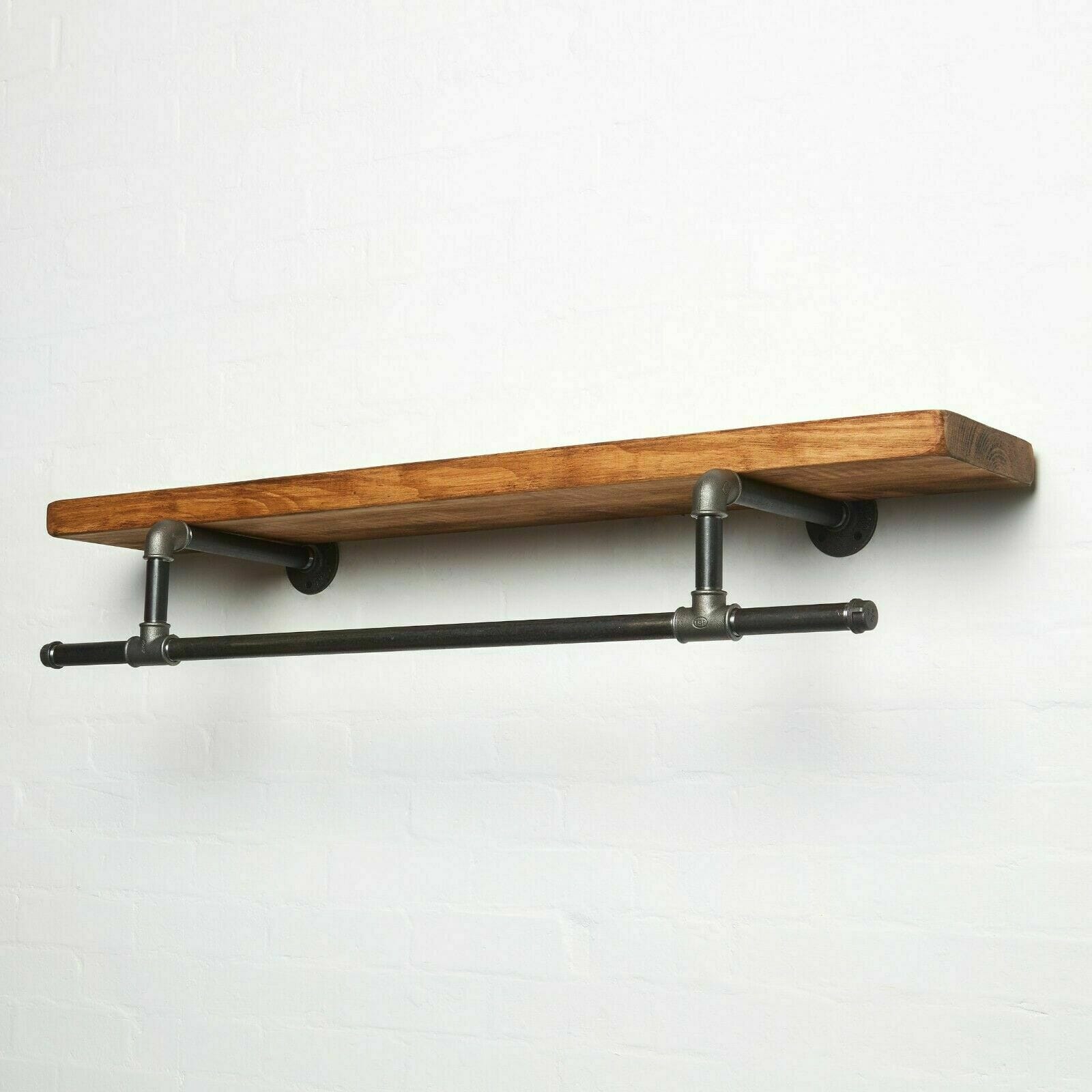 Clothes -Rail-with-Solid-wood-Shelf