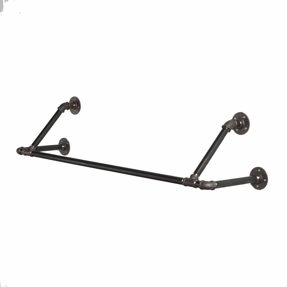 Wall-Mounted-Black-Pipe-Clothes-Rail
