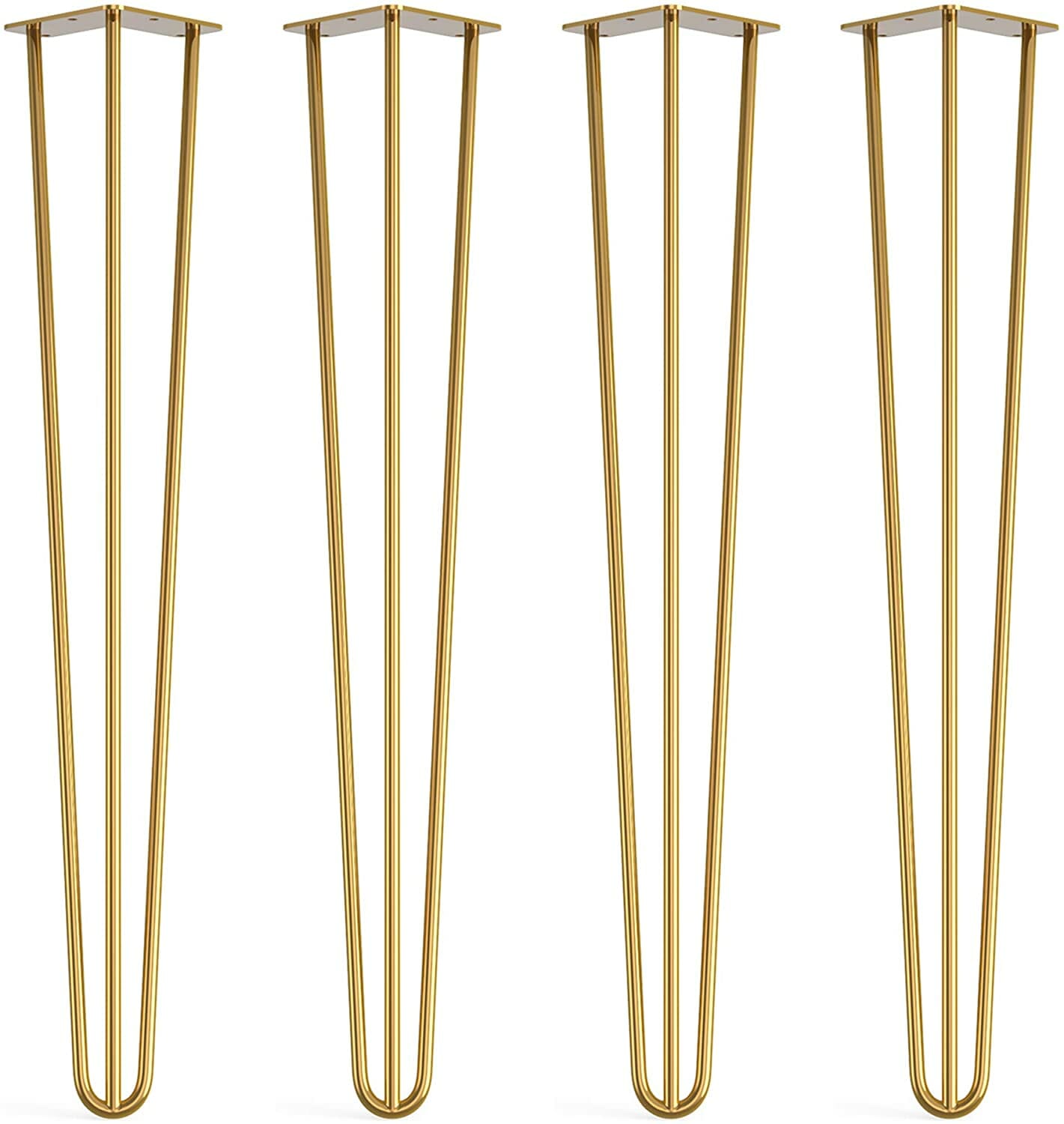 Brass hairpin legs table chair x4