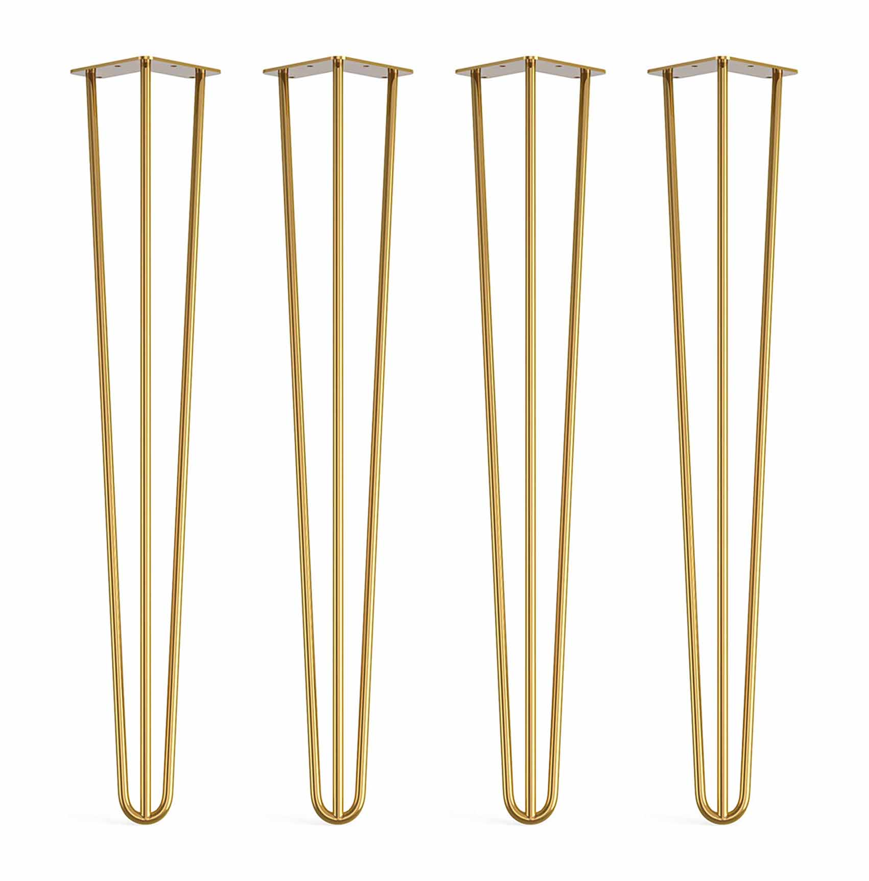 Gold steel hairpin legs table chair x 4