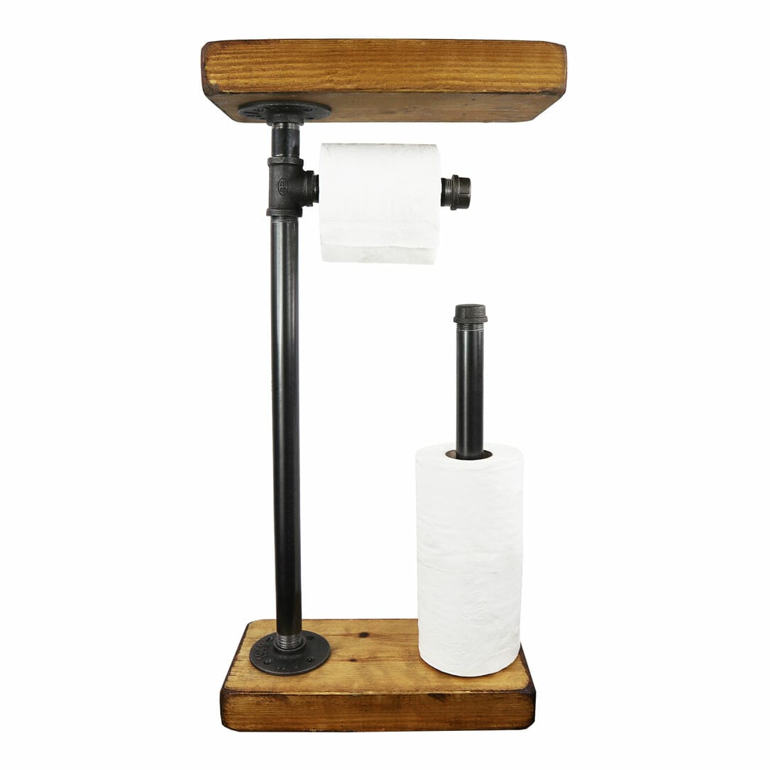Free Standing Toilet Roll Holder With Base And Shelf Industrial Raw free-standing-toilet-roll-holder-with-base-and-shelf-industrial-raw