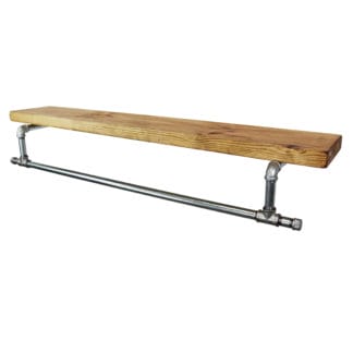 Industrial Silver Clothing Rail with Shelf