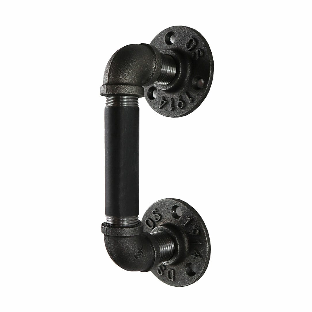 Door and drawer handle industrial pipe black