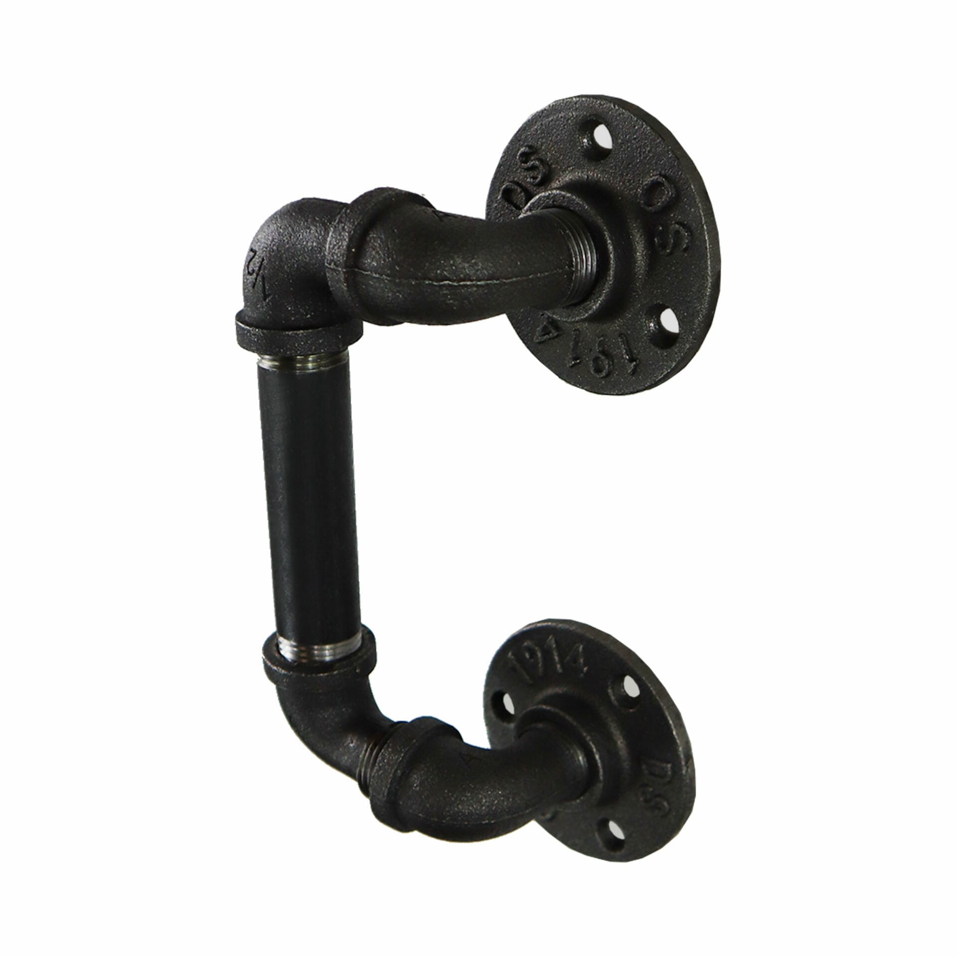 Door and drawer handle industrial pipe black offset