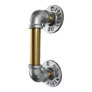 Industrial Silver and Brass Door Handles