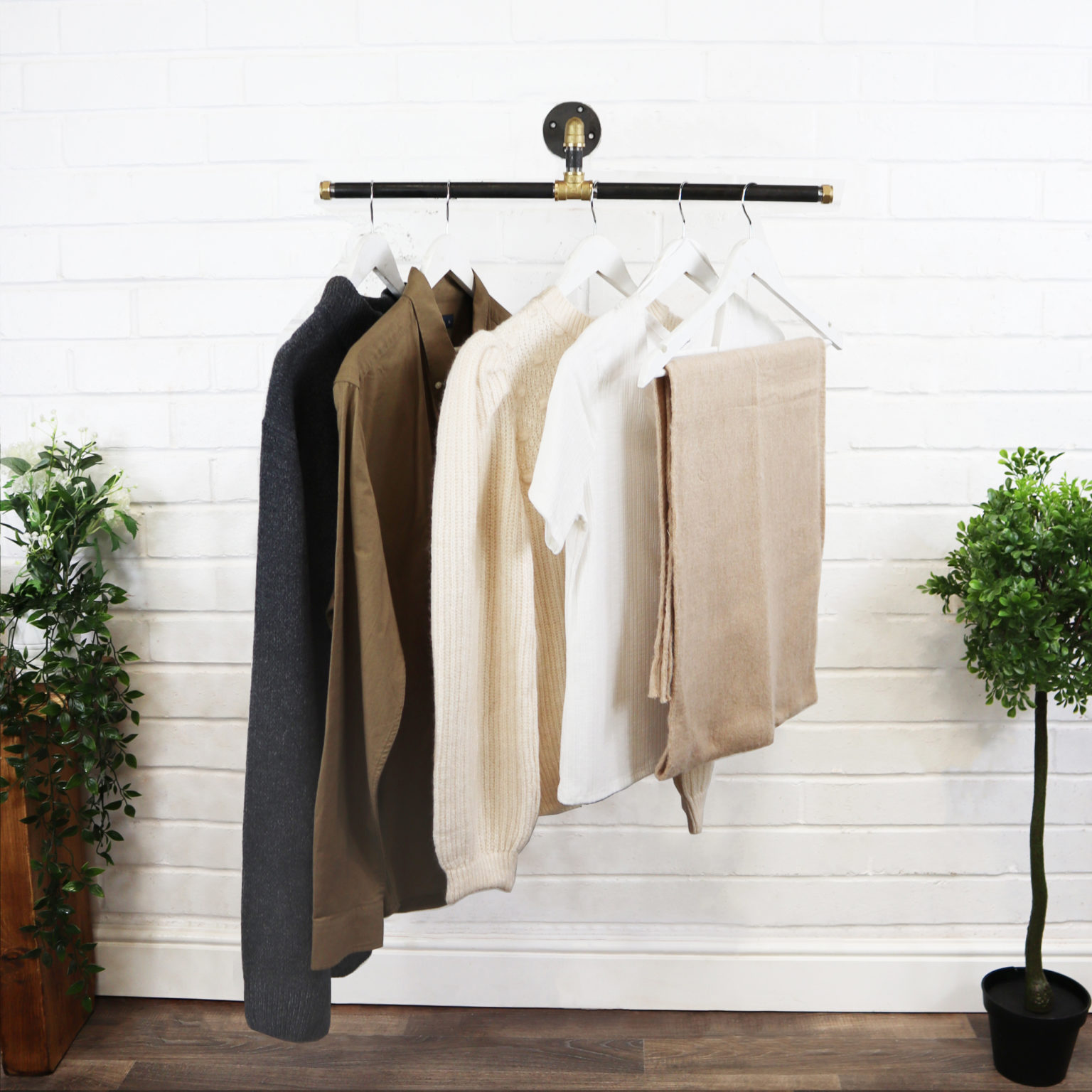 wall mounted double clothes rail