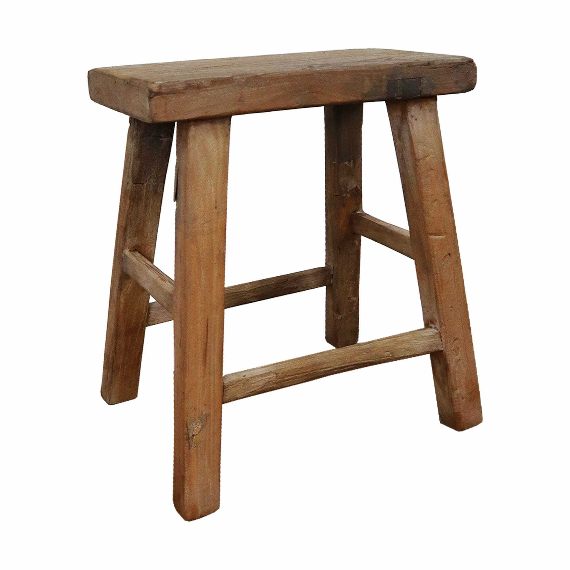 Rectangular elm wood handmade stool gothic finish rustic furniture