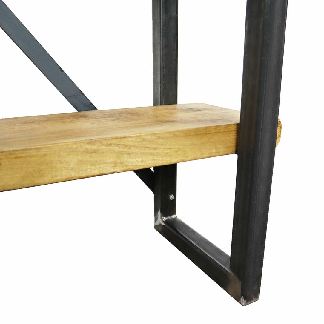 square steel frame shelving unit black with reclaimed wood rustic shelves