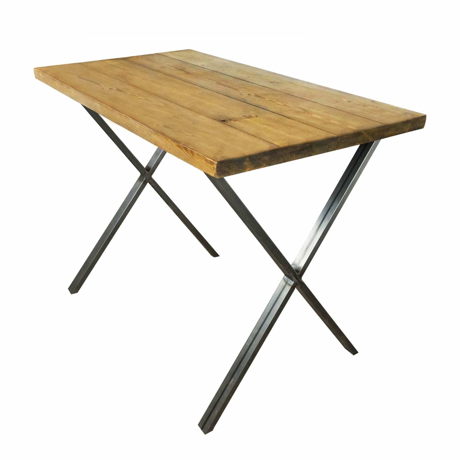 handmade reclaimed wood table with steel legs