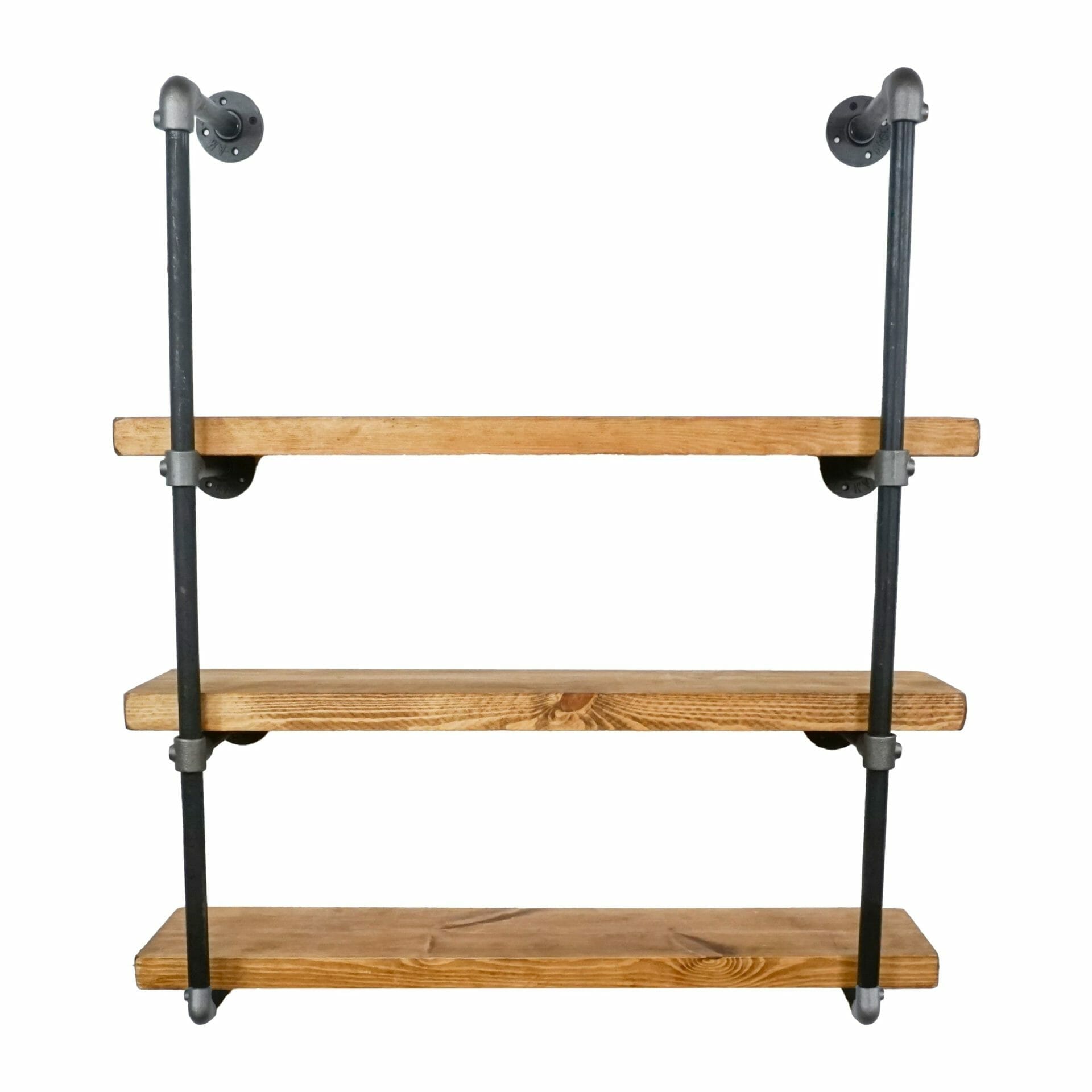 industrial raw steel and black shelving unit reclaimed wood pipedreamfurniture