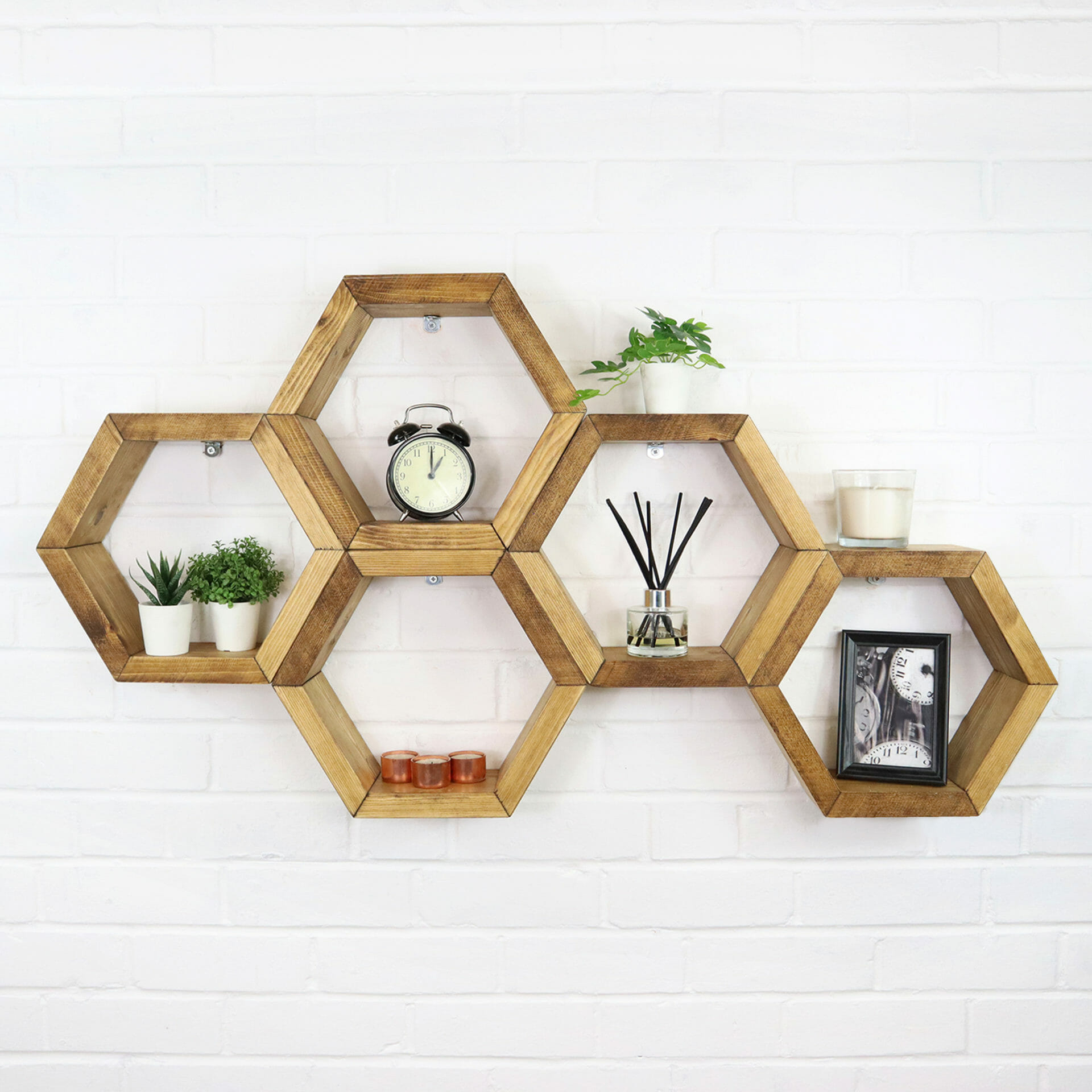 ESQ Living Hexagon Wall Shelves, Set of 2 - Gold – Modern Quests
