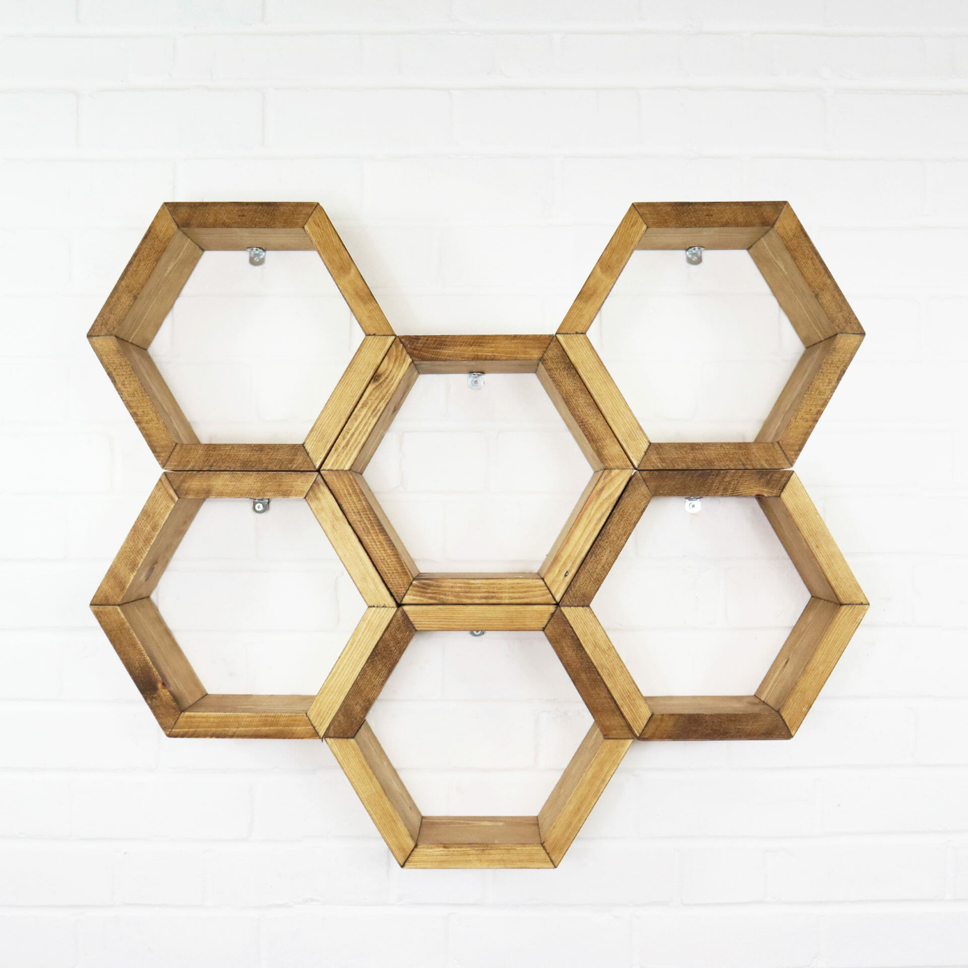 Set of 3 Metal Hexagon Floating Wall Shelves - Rustic Geometric Wooden  Storage Shelves - Modern Wall Decor for Bedroom, Living Room, and Office -  Gold