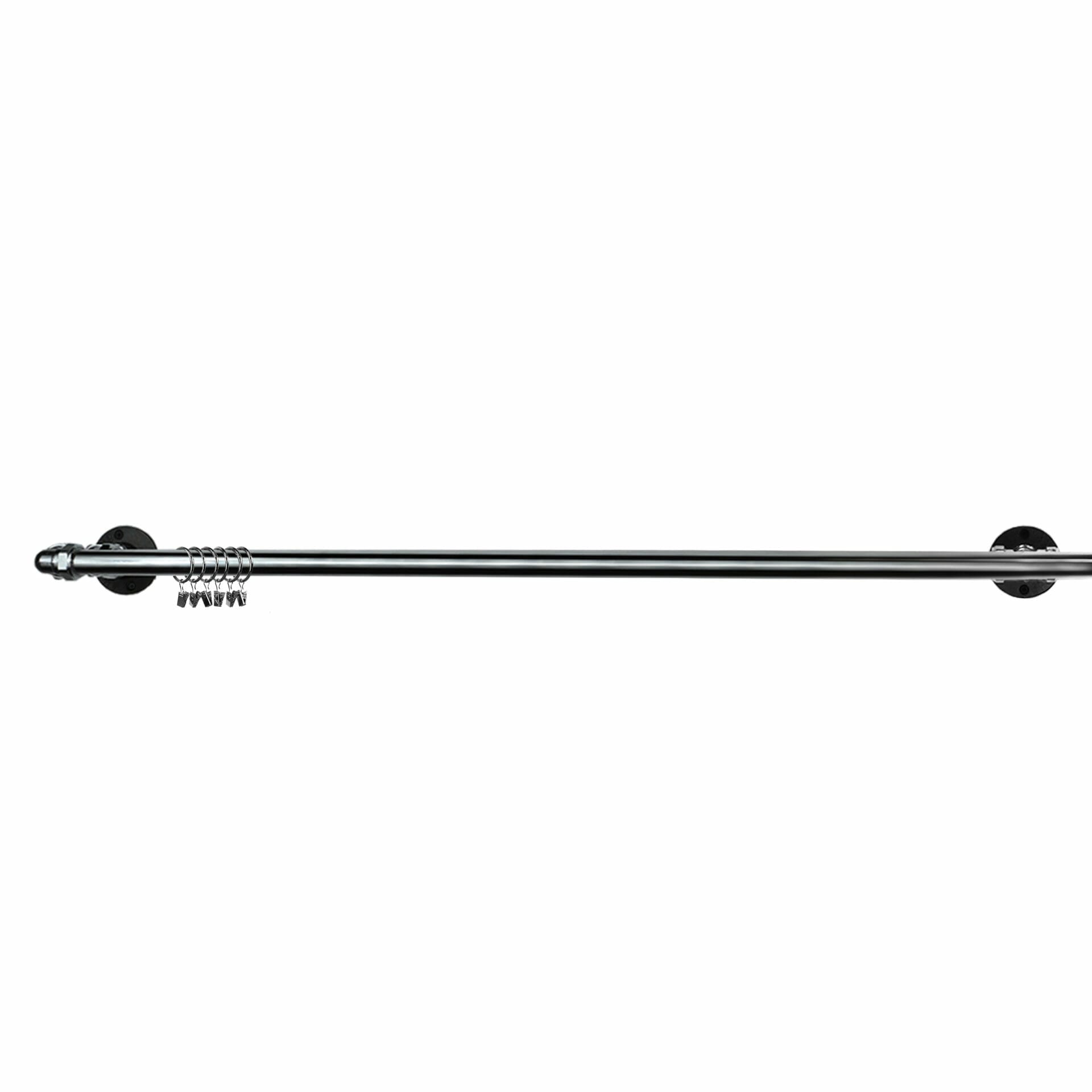 Chrome industrial pipe double curtain pole pipedreamfurniture