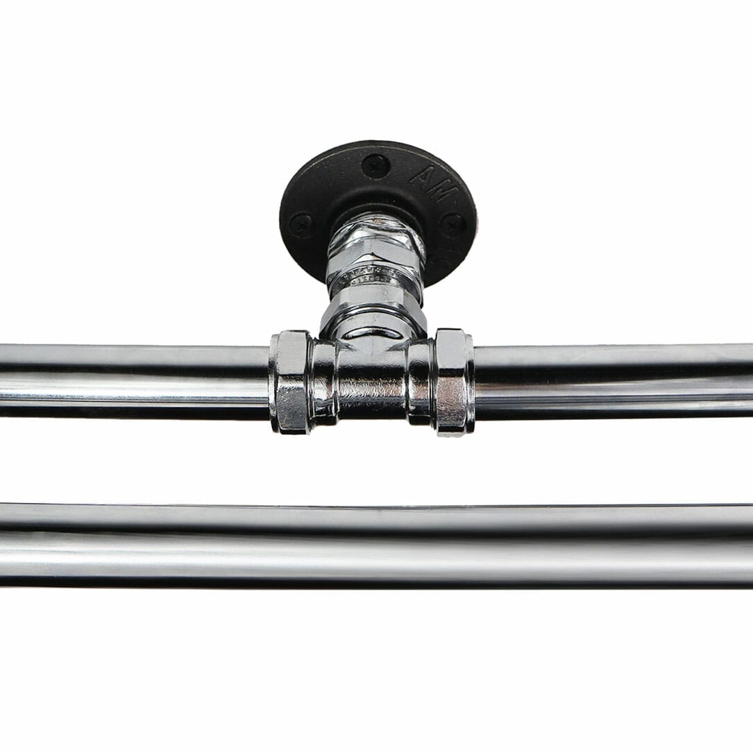 Industrial pipe chrome double curtain pole pipedreamfurniture