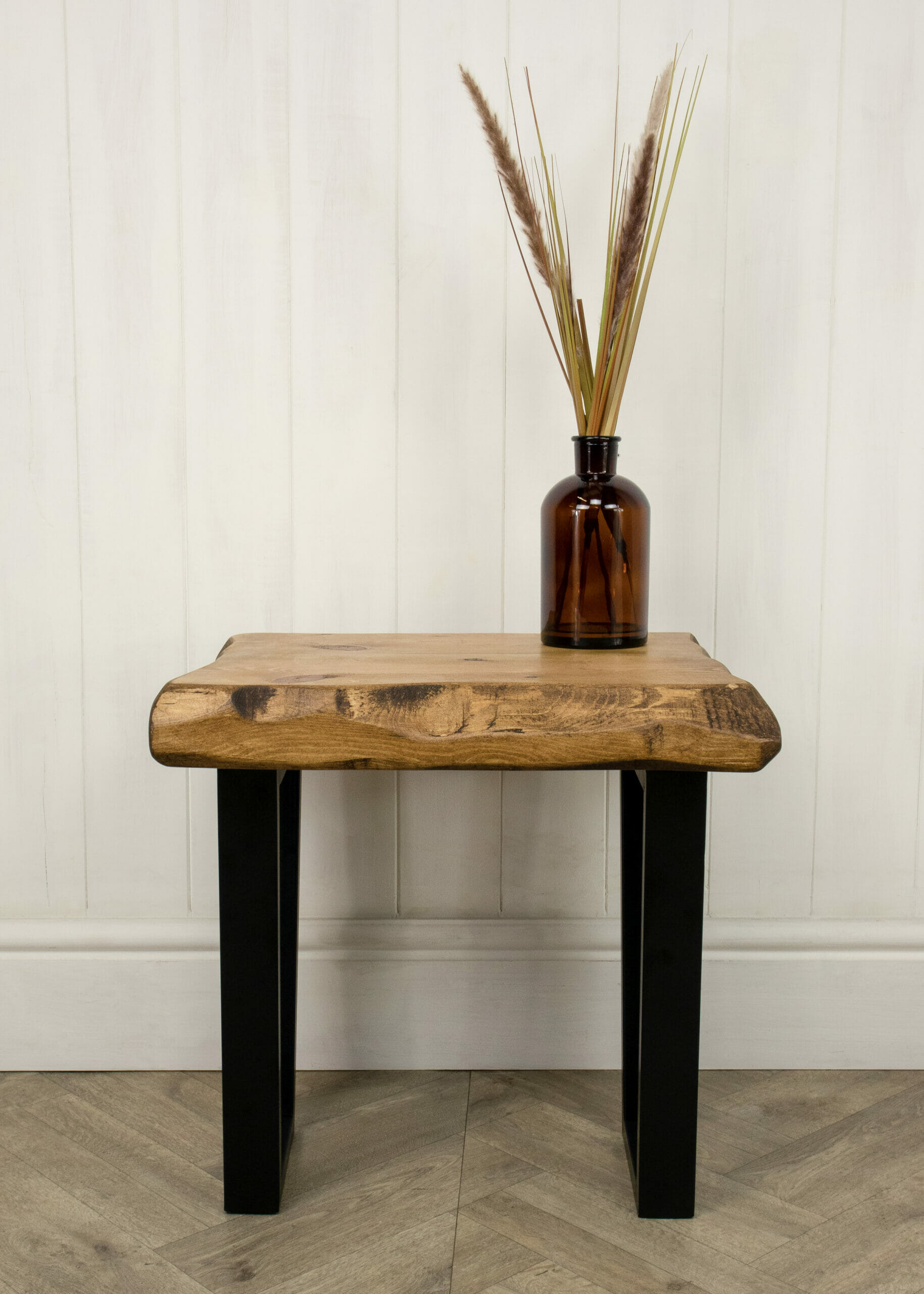 Live Edge Reclaimed Coffee Table With Square Box Legs Reclaimed Timber Style