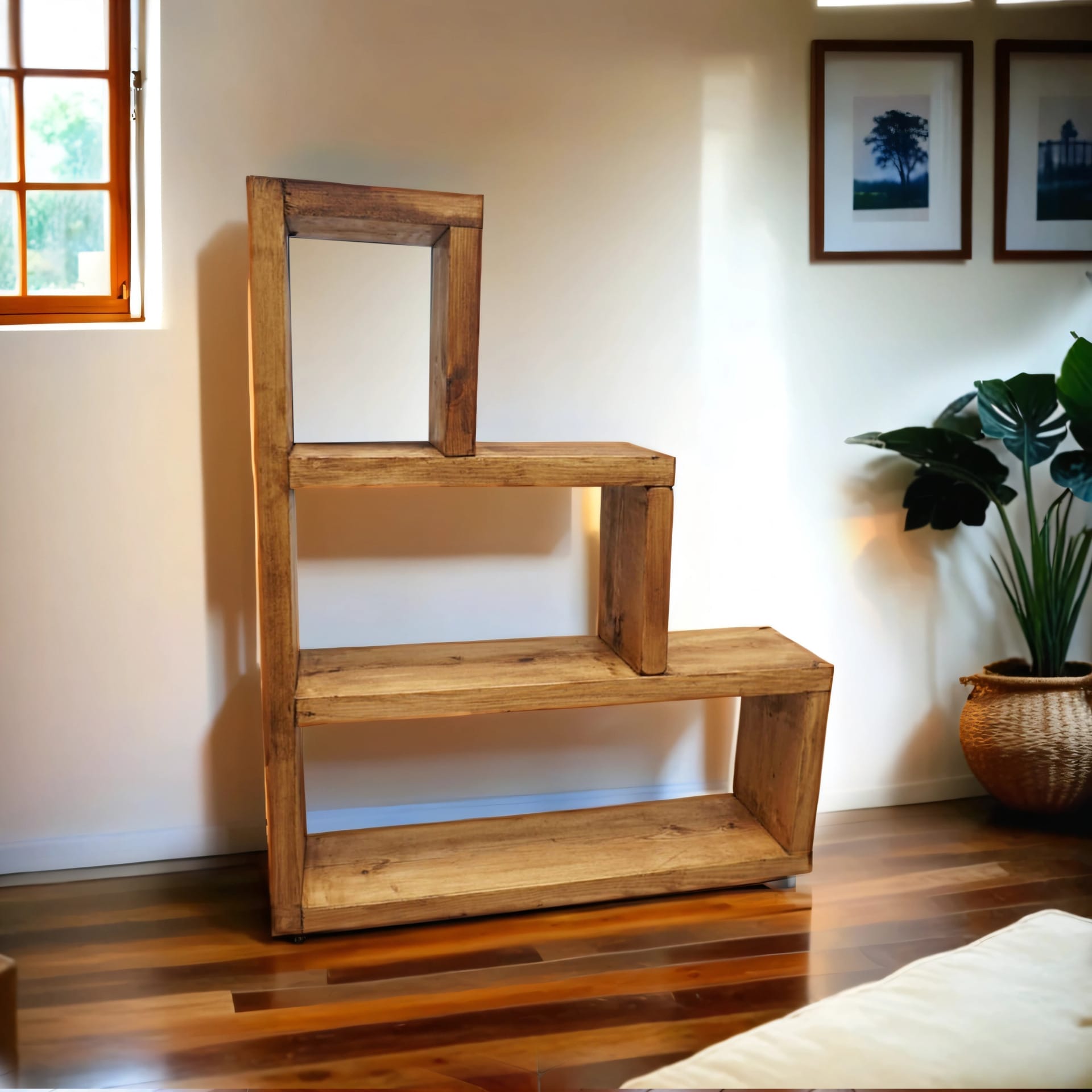 3 Tier Storage Unit Reclaimed Timber Style
